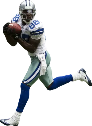 Dallas Cowboys Player Catching Football PNG Image