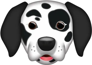 Dalmatian Dog Emoji Graphic PNG Image