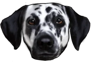 Dalmatian Dog Face Illustration PNG Image