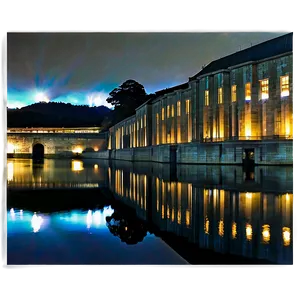 Dam Illumination Night View Png Gla PNG Image