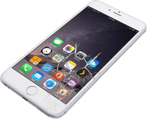 Damaged Smartphone Screen PNG Image