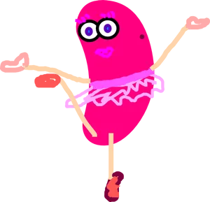 Dancing Bean Cartoon Character PNG Image