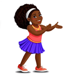 Dancing Black Girl Cartoon Png Veb PNG Image