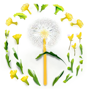 Dandelion Illustration Png Fsm12 PNG Image