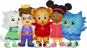 Daniel Tigerand Friends PNG Image