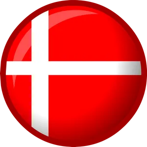 Danish Flag Button PNG Image