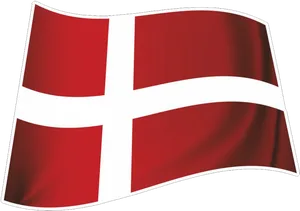 Danish Flag Waving PNG Image