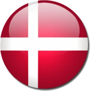 Danish National Flag Button PNG Image