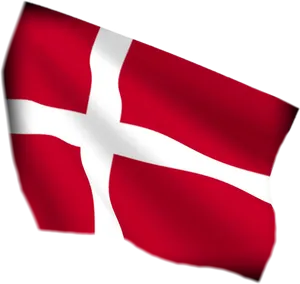 Danish National Flag Waving PNG Image