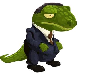 Dapper Alligator Cartoon Character PNG Image