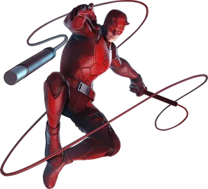 Daredevil Action Pose PNG Image