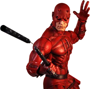 Daredevil Action Posewith Billy Club PNG Image