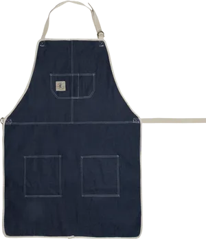 Dark Blue Denim Apron PNG Image