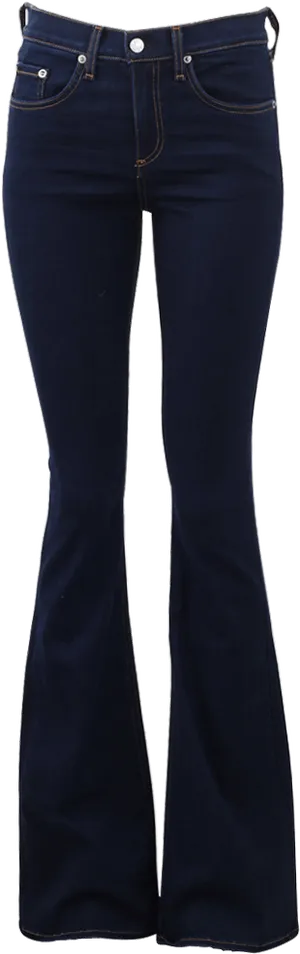 Dark Blue Flared Jeans PNG Image