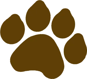 Dark Brown Paw Print Graphic PNG Image