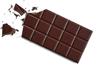 Dark Chocolate Bar Broken Piece PNG Image