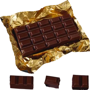 Dark Chocolate Barin Golden Wrapping PNG