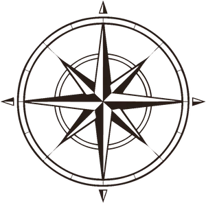 Dark Compass Rose Graphic PNG Image