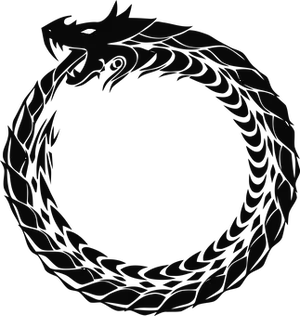 Dark Dragon Circle Art PNG Image