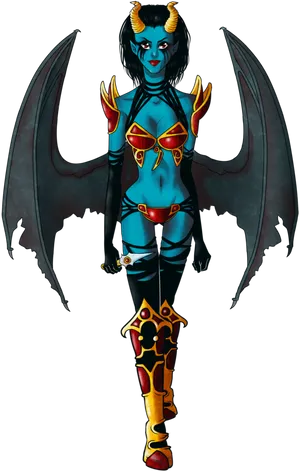 Dark Fantasy Demoness Artwork PNG Image