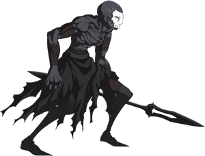 Dark Fantasy Skeleton Warrior PNG Image