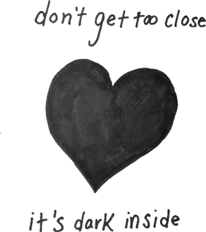 Dark Heart Chalkboard Art PNG Image