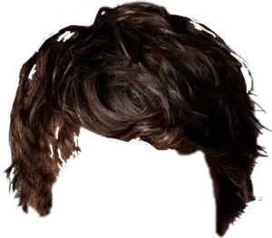 Dark_ Messy_ Hairstyle_ Cutout.png PNG Image