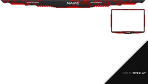 Dark Red Gamer Stream Overlay PNG Image