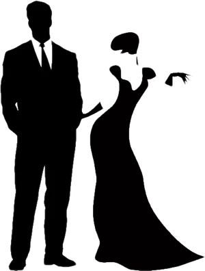 Dark Silhouette Formal Attire PNG Image