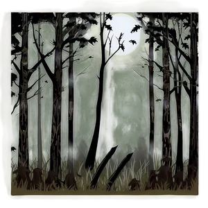 Dark Spooky Forest Clipart Png Btt61 PNG Image