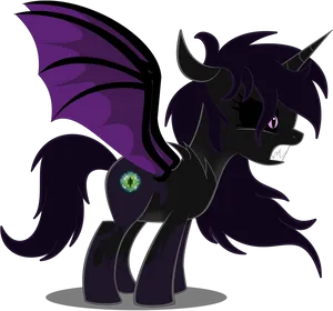 Dark_ Unicorn_with_ Dragon_ Wings_ Vector PNG Image