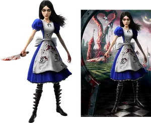 Dark Wonderland Alice PNG Image