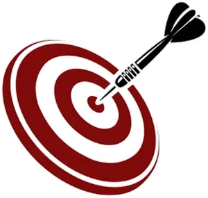 Dart Hitting Bullseye Target PNG Image