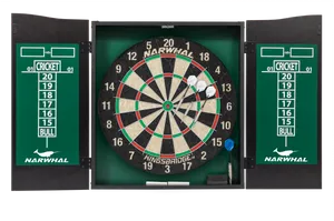 Dartboardin Cabinetwith Darts PNG Image