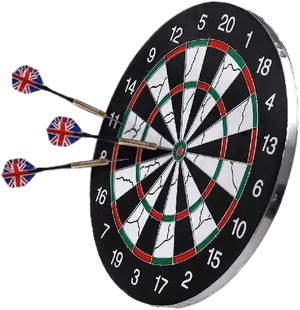 Dartboardwith U K Flag Darts PNG Image