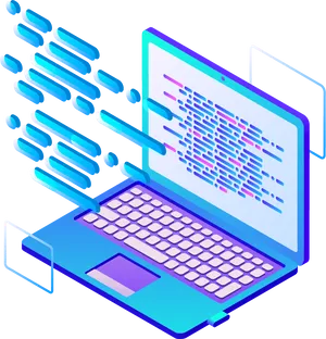 Data Transfer Isometric Illustration PNG Image