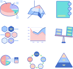 Data Visualization Icons Set PNG Image