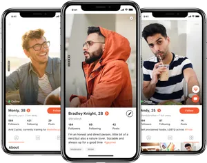 Dating App Profiles Display PNG Image