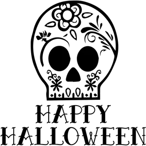 Dayofthe Dead Halloween Skull PNG Image