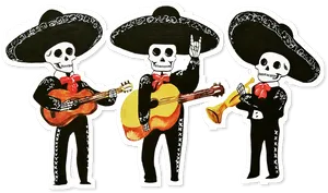 Dayofthe Dead Mariachi Band PNG Image