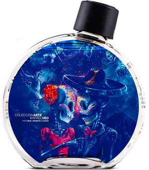 Dayofthe Dead Themed Perfume Bottle PNG Image