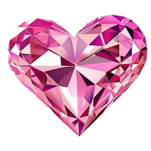 Dazzling Pink Heart Diamond Art Png Mae PNG Image