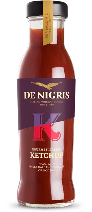 De Nigris Gourmet Italian Ketchup Bottle PNG Image