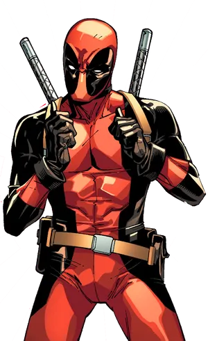 Deadpool Comic Pose PNG Image