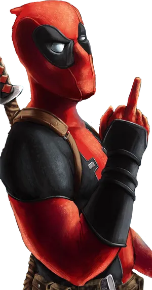 Deadpool_ Gesture_ Fan Art PNG Image