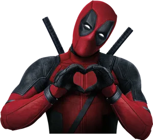 Deadpool Heart Gesture PNG Image