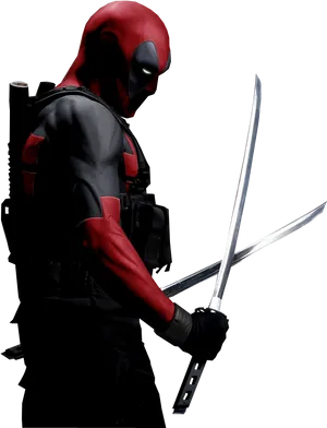 Deadpool Readyfor Action PNG Image