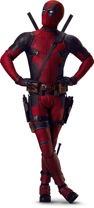 Deadpool Standing Pose PNG Image