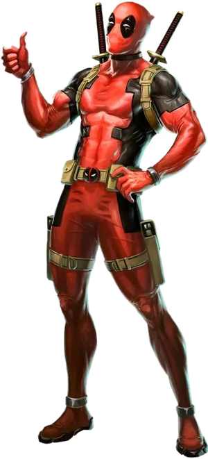 Deadpool Thumbs Up Pose PNG Image