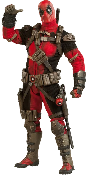 Deadpool Thumbs Up Pose PNG Image